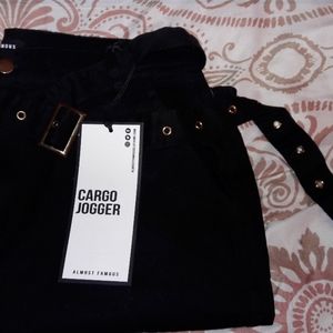 Black Cargo Joggers